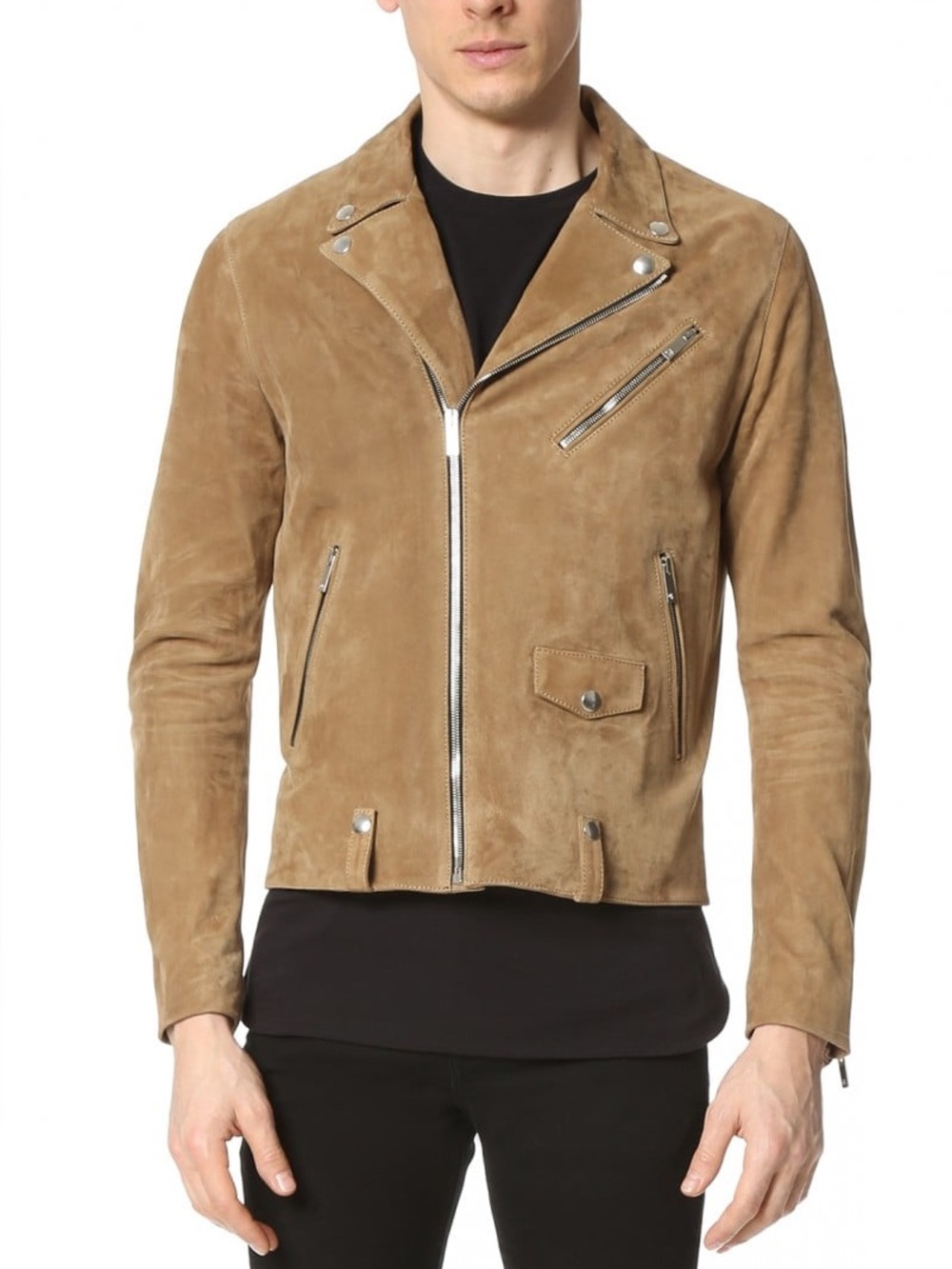 The Kooples Brown Suede Biker Jacket